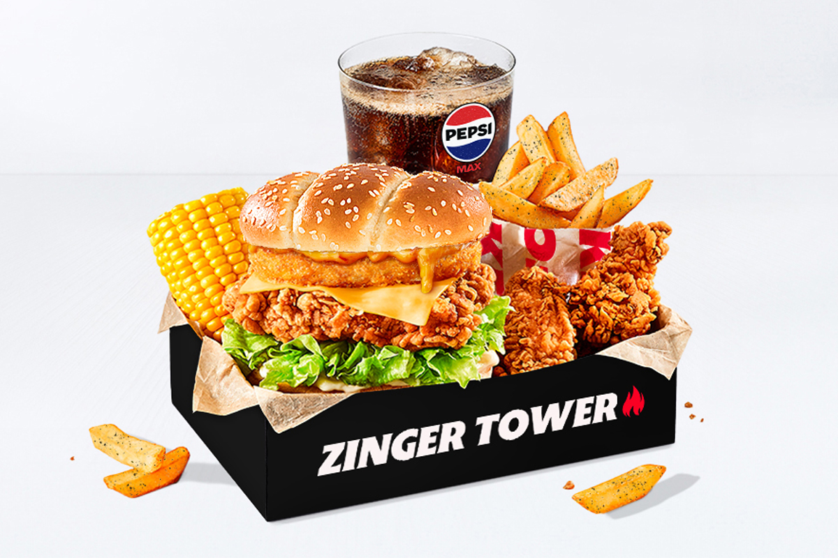 Zinger Supercharger Tower Burger Box Meal